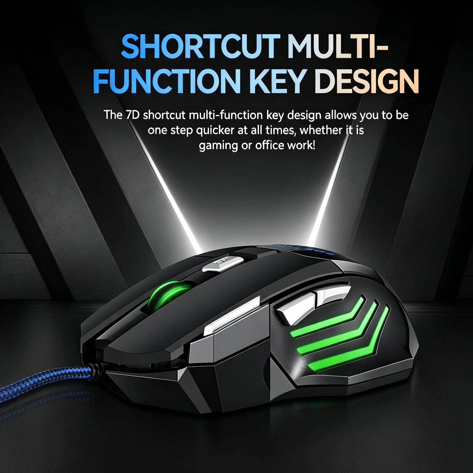Gaming Console Buttons - Ratón para juegos con cable, retroiluminación