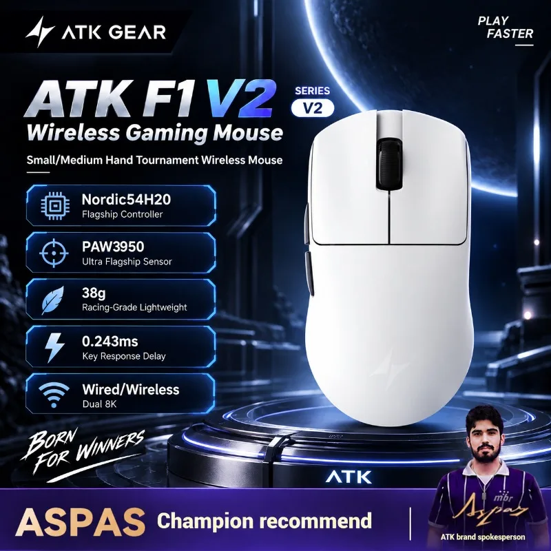 Gaming Console Buttons - Ratón inalámbrico para juegos ATK F1